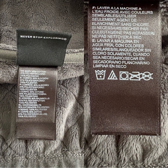 The ﻿Northface Quilted Oso Fleece Tunic Jacket Coat | Charcoal Gray | Size M - Picture 15 of 16